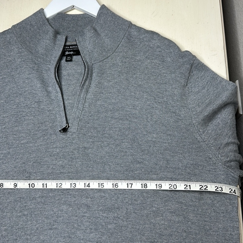 Banana Republic 100% Italian Merino‎ Wool by Baruffa Quarter Zip Sweater Size XL - Picture 11 of 13